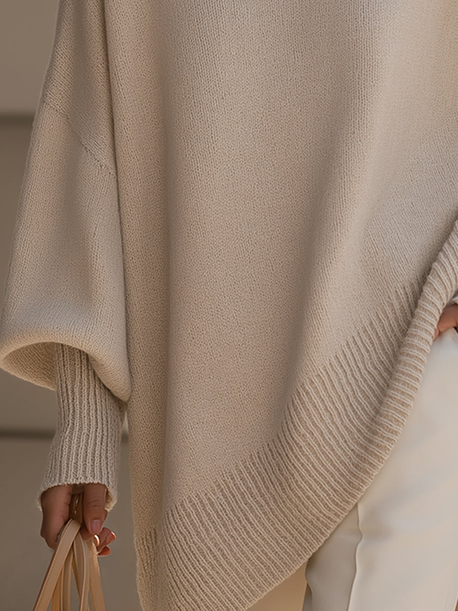 Jennifer | Maglione oversize con drappeggio e scollo ampio