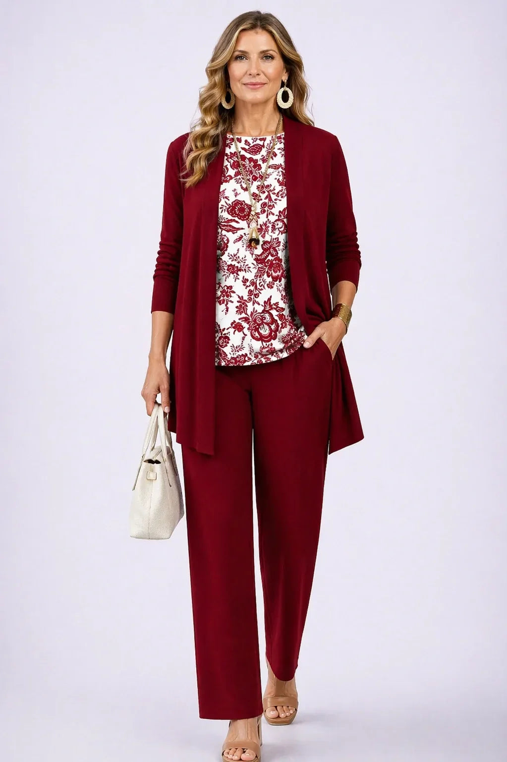 Holly | Completo tre pezzi bordeaux