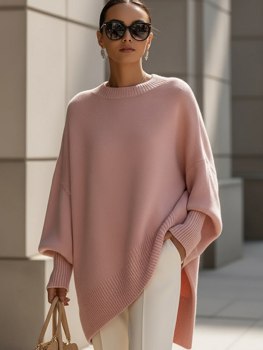 Jennifer | Maglione oversize con drappeggio e scollo ampio