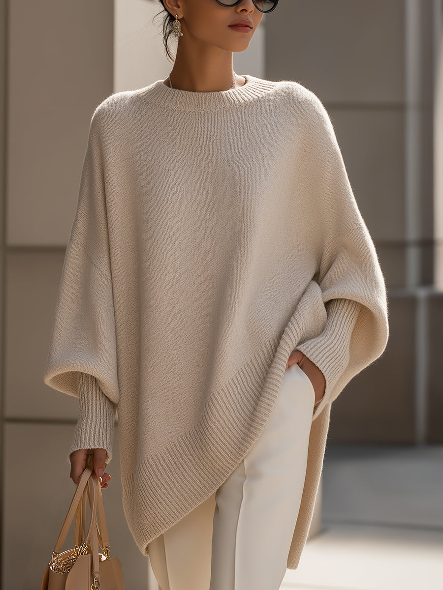 Jennifer | Maglione oversize con drappeggio e scollo ampio