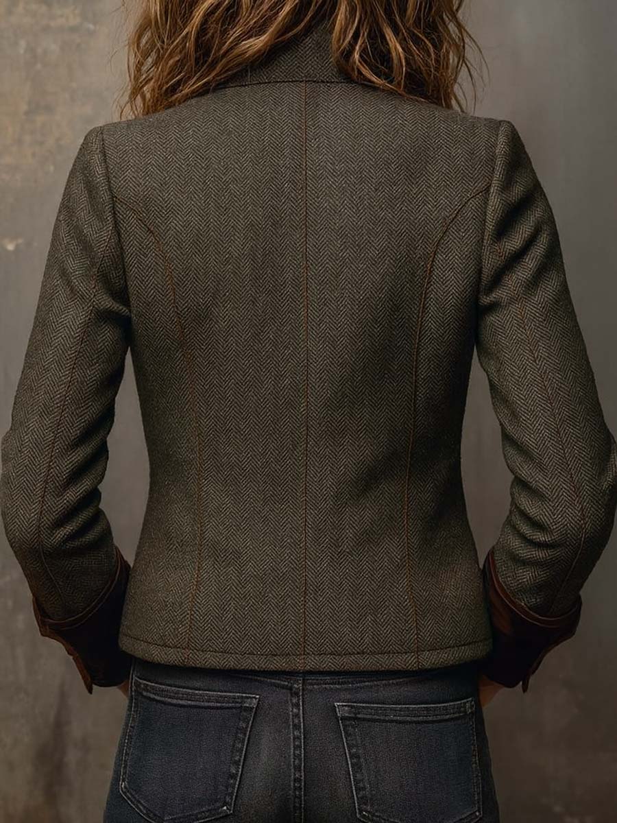 Vittoria - Blazer in Twill con Profili a Contrasto