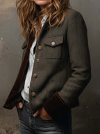 Vittoria - Blazer in Twill con Profili a Contrasto