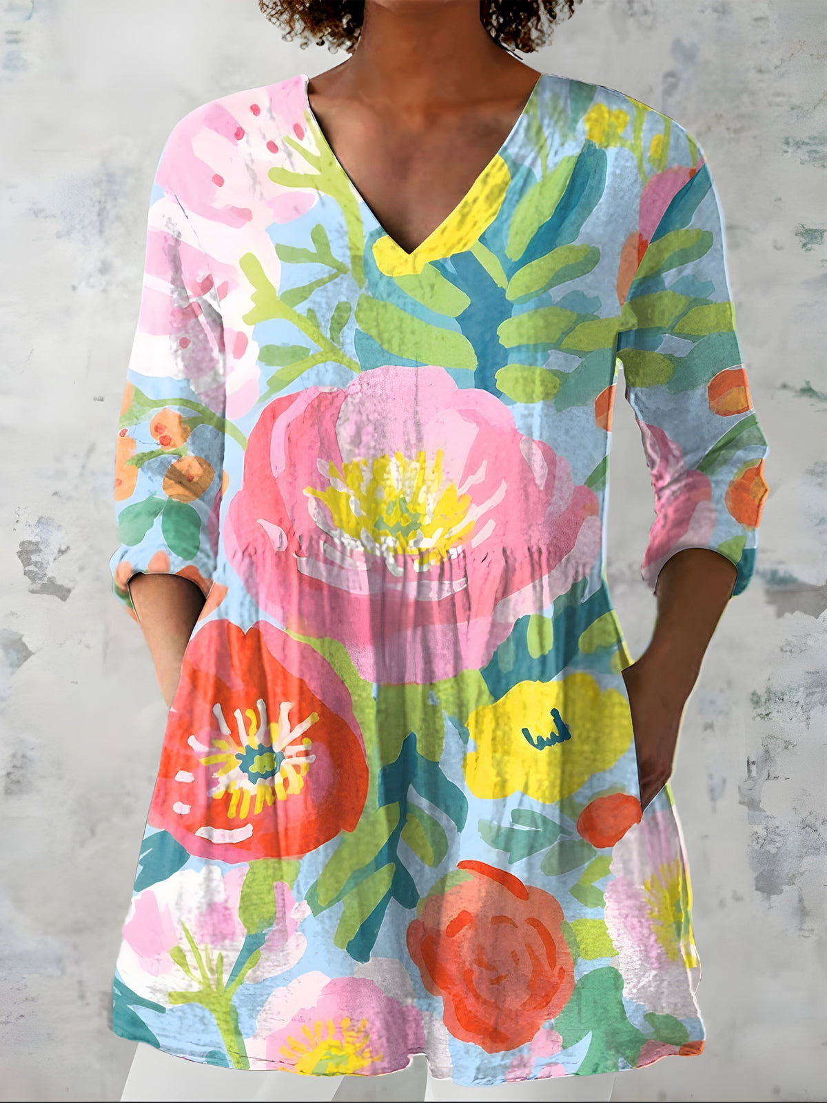 Valeria | Blusa lunga con scollo a V