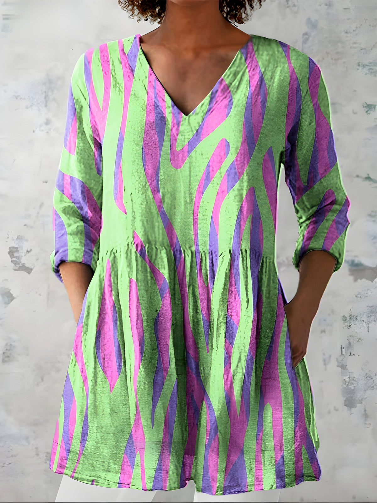 Lila | Blusa lunga con scollo a V