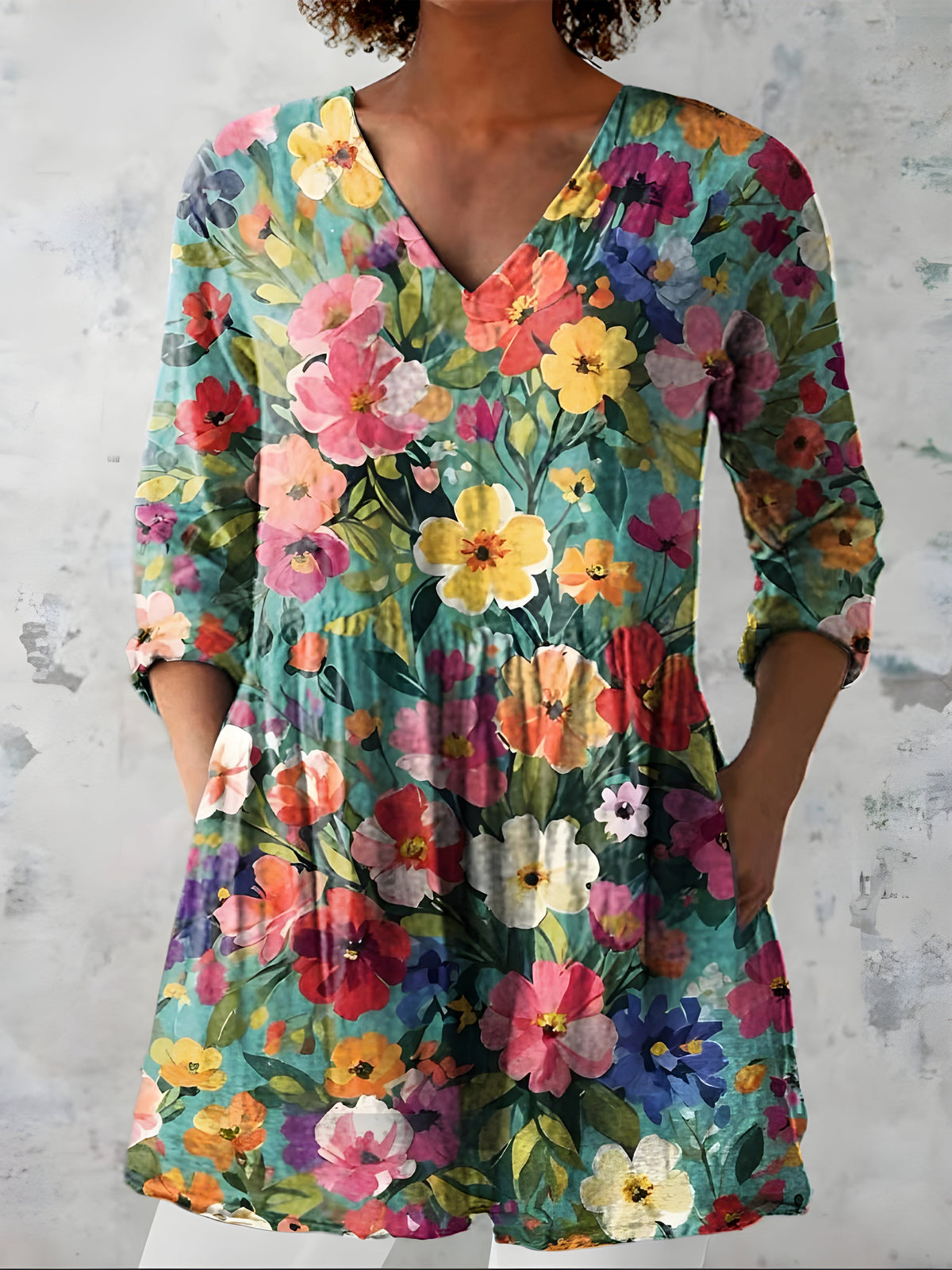 Angela | Blusa lunga con scollo a V