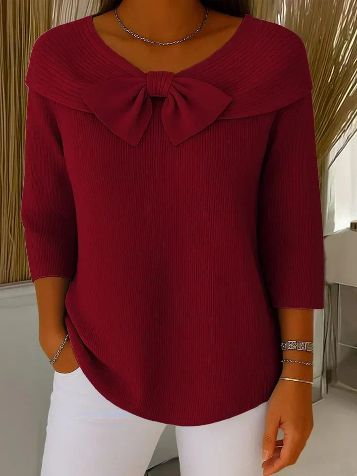 TIZIANA™ | MAGLIONE CON FIOCCO E GIROCOLLO