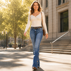 Giulia – Jeans a vita alta con bottoni laterali