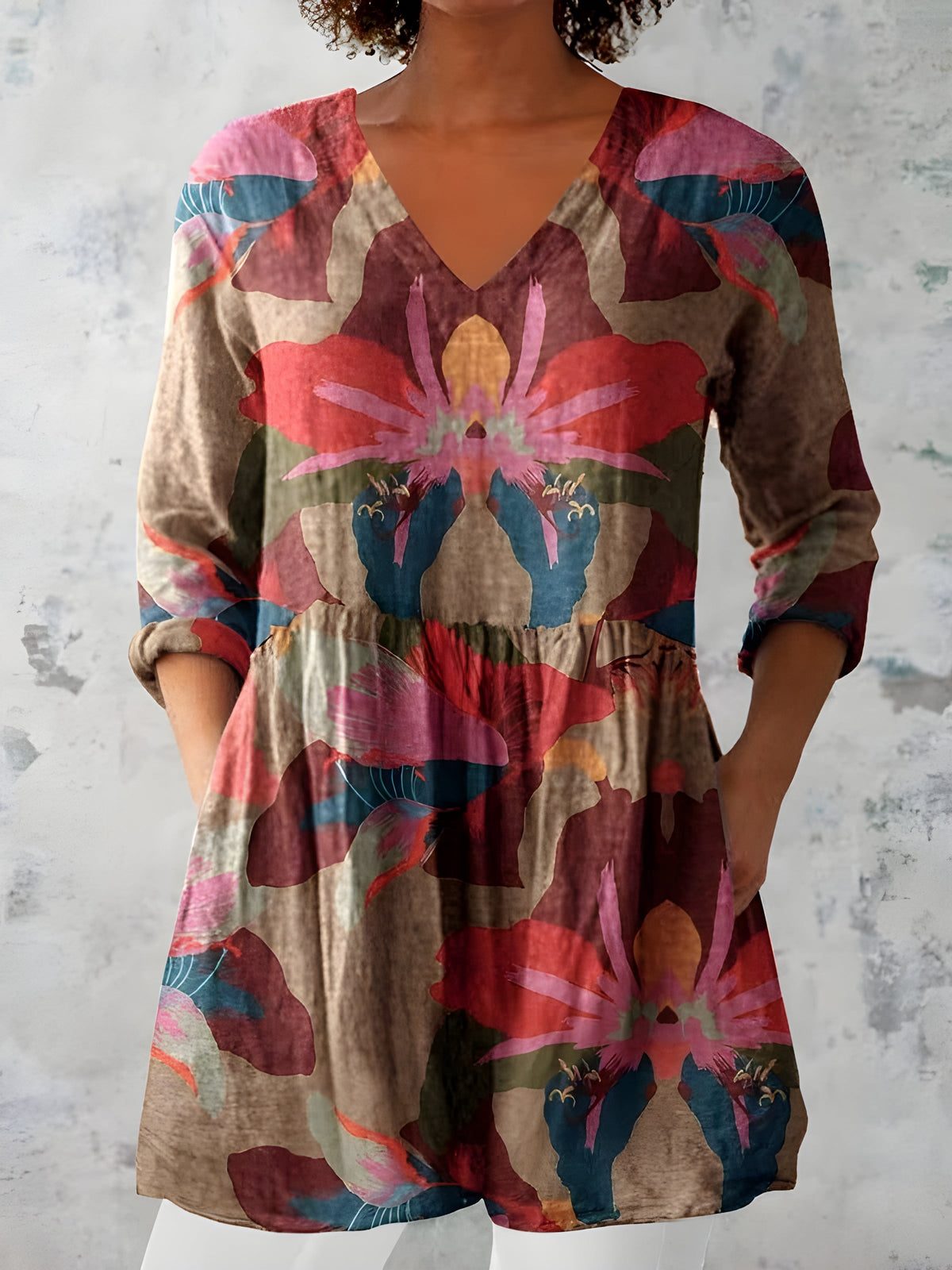 Cassandra | Blusa lunga con scollo a V