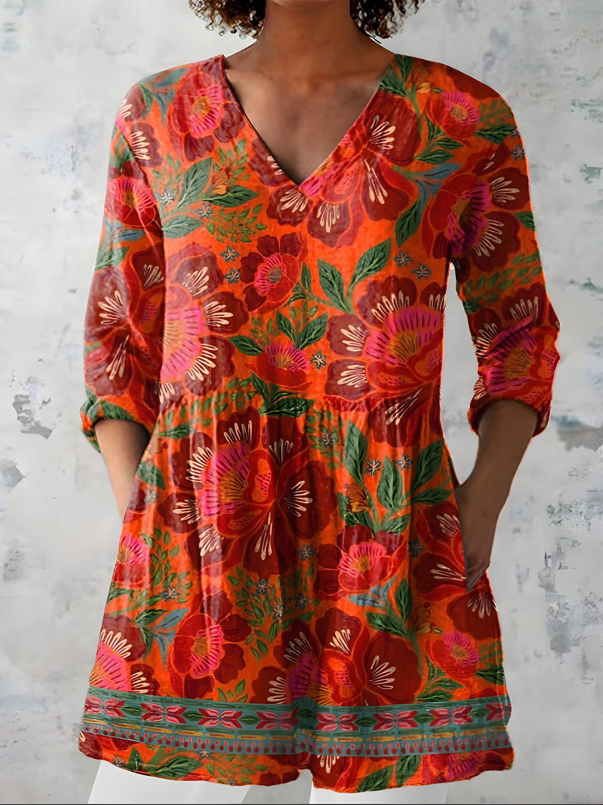 Priscilla | Blusa lunga con scollo a V