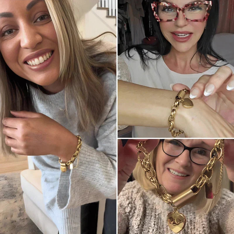 Giada – Bracciale con ciondolo a cuore dorato