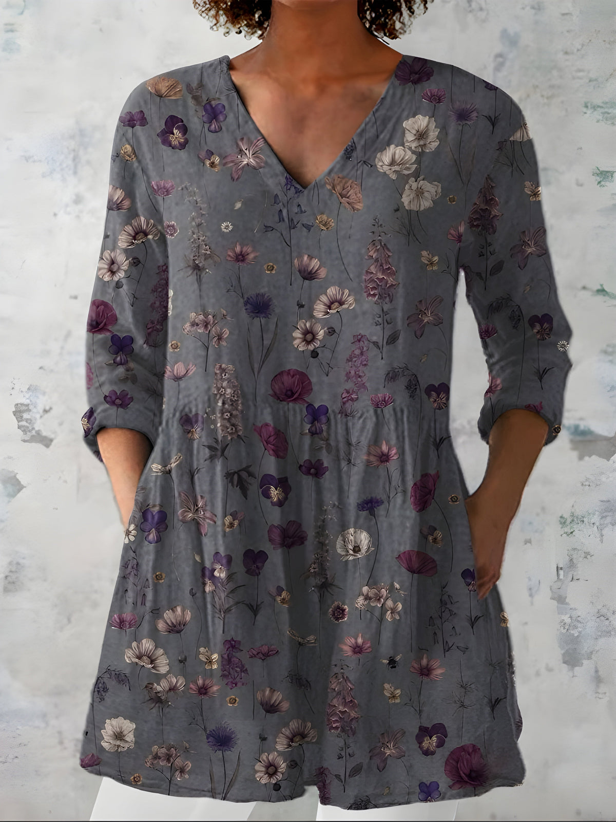 Alessia | Blusa lunga con scollo a V