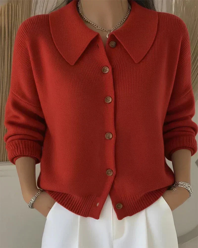 VITTORIA™ | CARDIGAN CON COLLETTO E BOTTONI