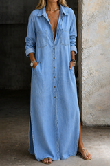 Andrea | Abito in denim con bottoni sul davanti