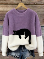 Elegante maglione con gatti
