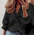 Carla - Blusa dalla vestibilità ampia con volant e maniche a sbuffo