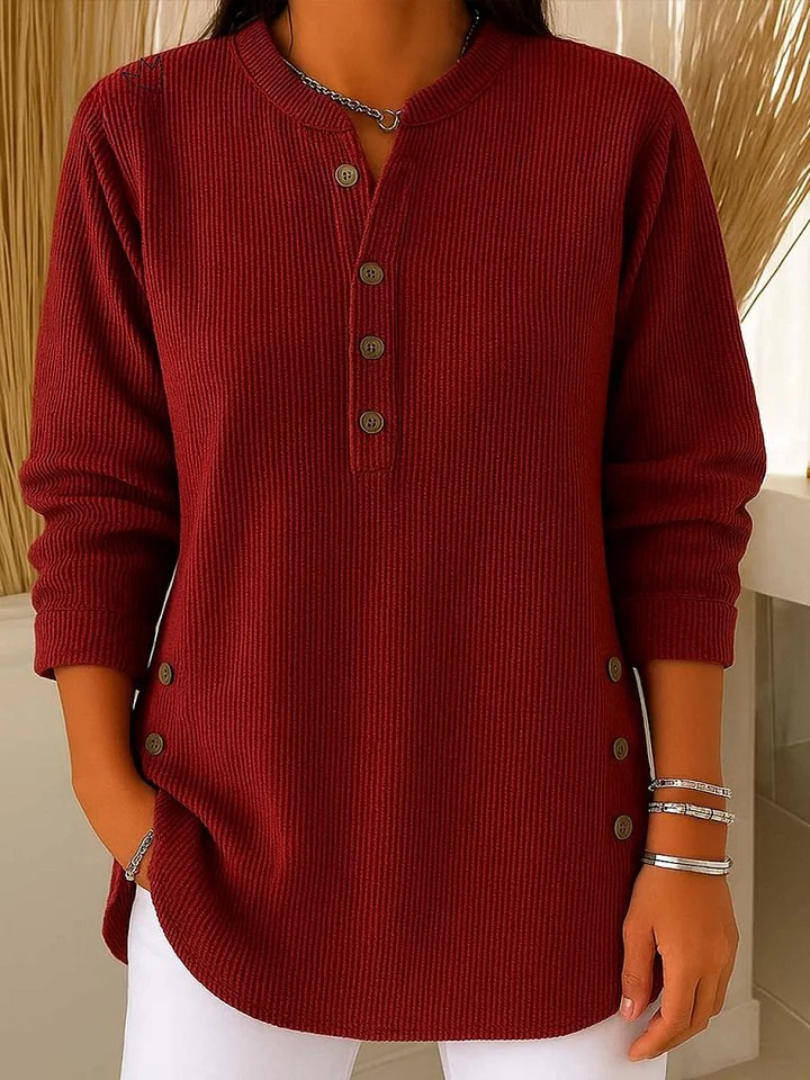 NEVA™ | TUNICA HENLEY CON BOTTONI
