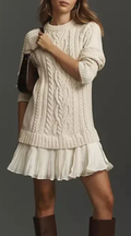 Sofía - Vestito in maglia con gonna plissettata