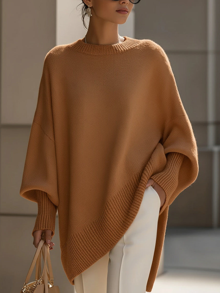 Jennifer | Maglione oversize con drappeggio e scollo ampio