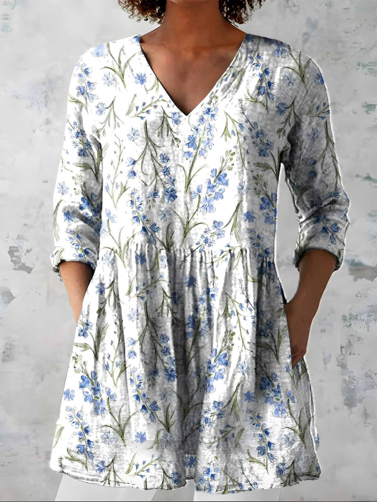 Leonora | Blusa lunga con scollo a V