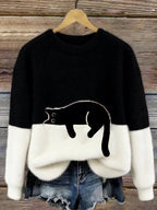 Elegante maglione con gatti