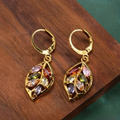 Assunta – Orecchini vintage multicolore con foglia d’oro