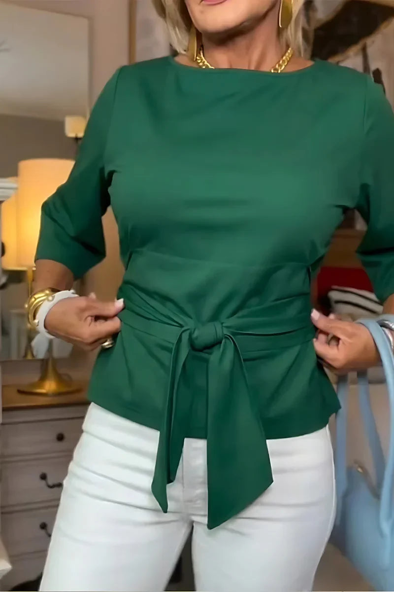 Daria - Top elegante con fiocco in vita