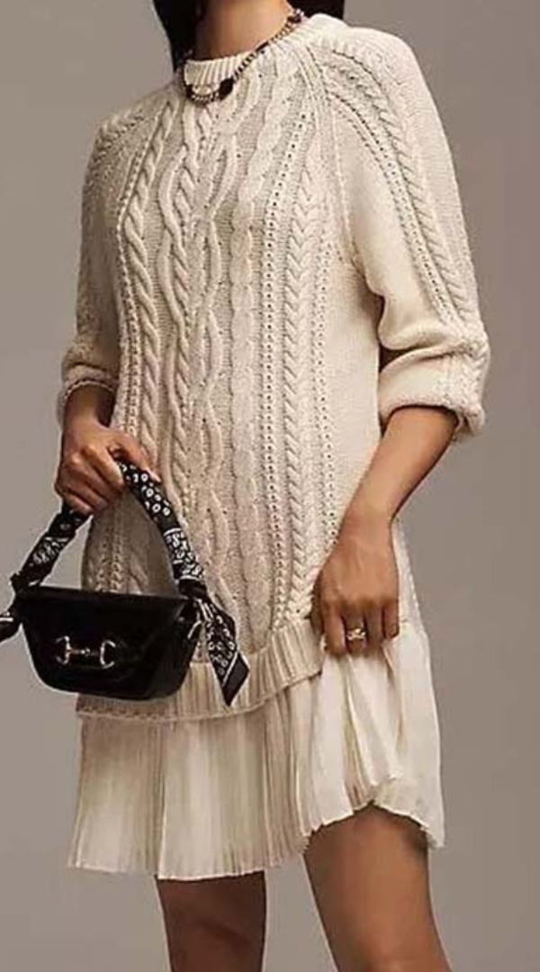 Sofía - Vestito in maglia con gonna plissettata