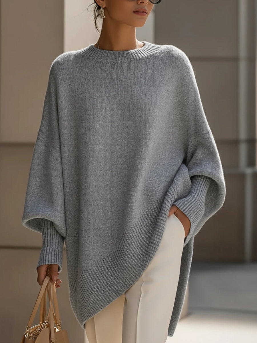 Jennifer | Maglione oversize con drappeggio e scollo ampio
