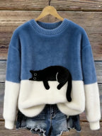 Elegante maglione con gatti