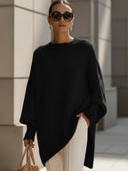 Jennifer | Maglione oversize con drappeggio e scollo ampio