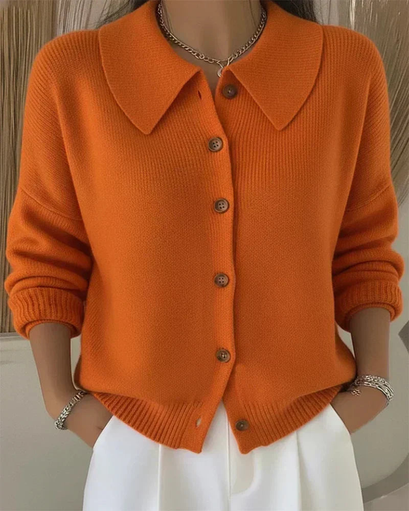 VITTORIA™ | CARDIGAN CON COLLETTO E BOTTONI