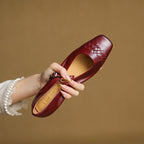 Vera | Ballerine Mary Jane a punta quadrata con dettagli intrecciati