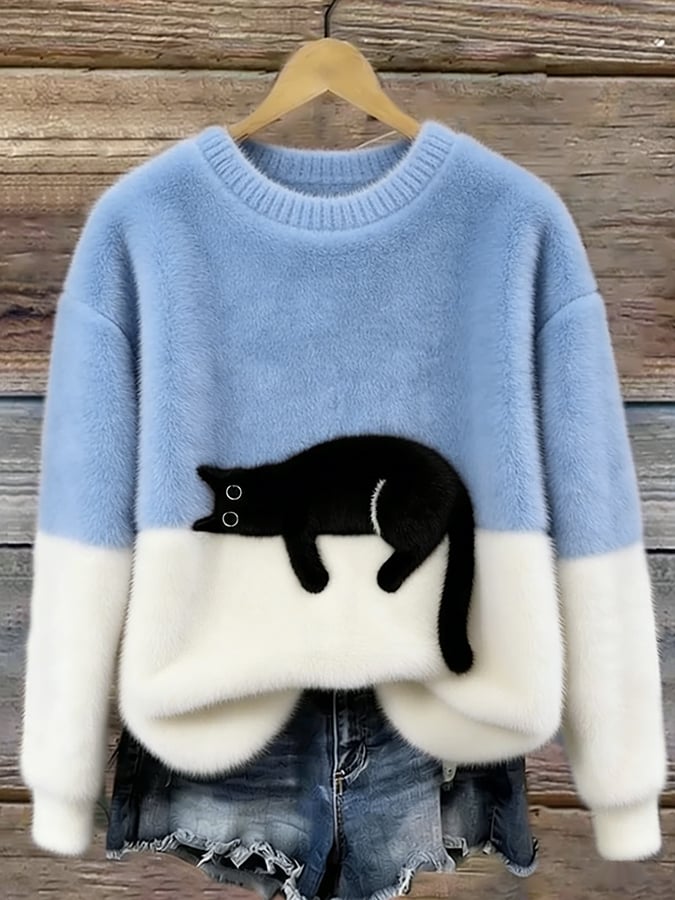 Elegante maglione con gatti