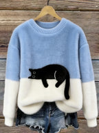 Elegante maglione con gatti