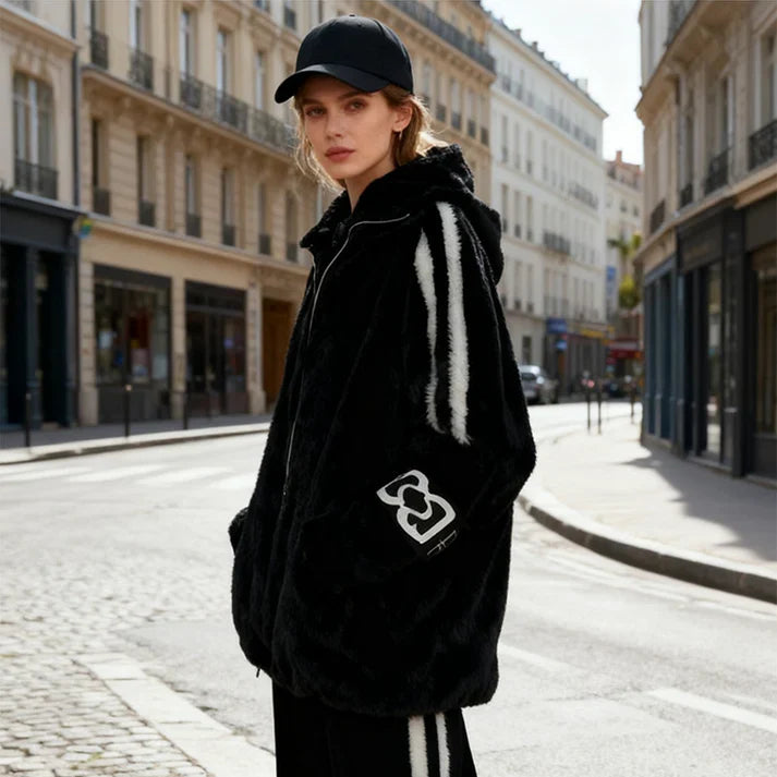 Ainoa - Giacca casual con cappuccio e cerniera