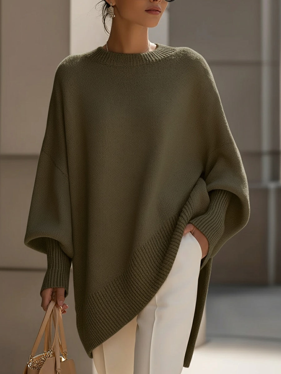 Jennifer | Maglione oversize con drappeggio e scollo ampio