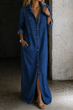 Andrea | Abito in denim con bottoni sul davanti
