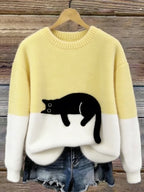 Elegante maglione con gatti