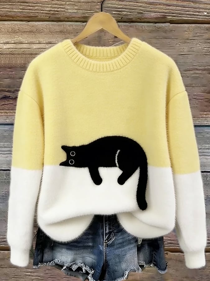 Elegante maglione con gatti
