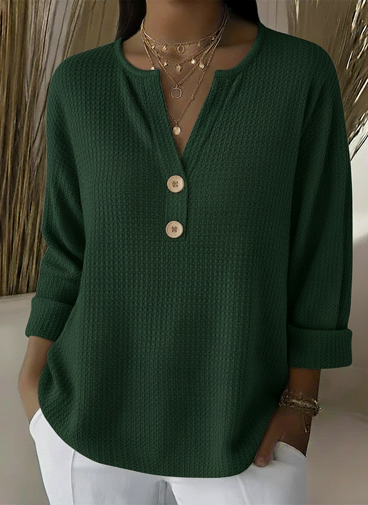 LUCINDA™ | MAGLIA HENLEY CON BOTTONI