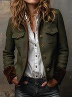 Vittoria - Blazer in Twill con Profili a Contrasto