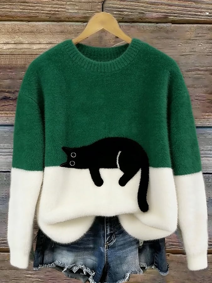 Elegante maglione con gatti