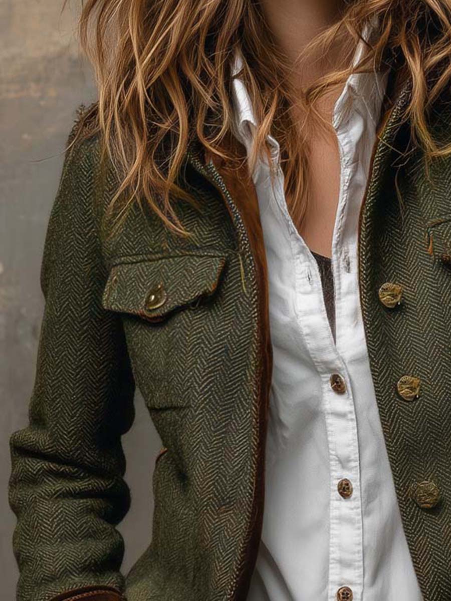 Vittoria - Blazer in Twill con Profili a Contrasto