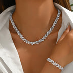 Berta – Set di gioielli a spiga con cristalli