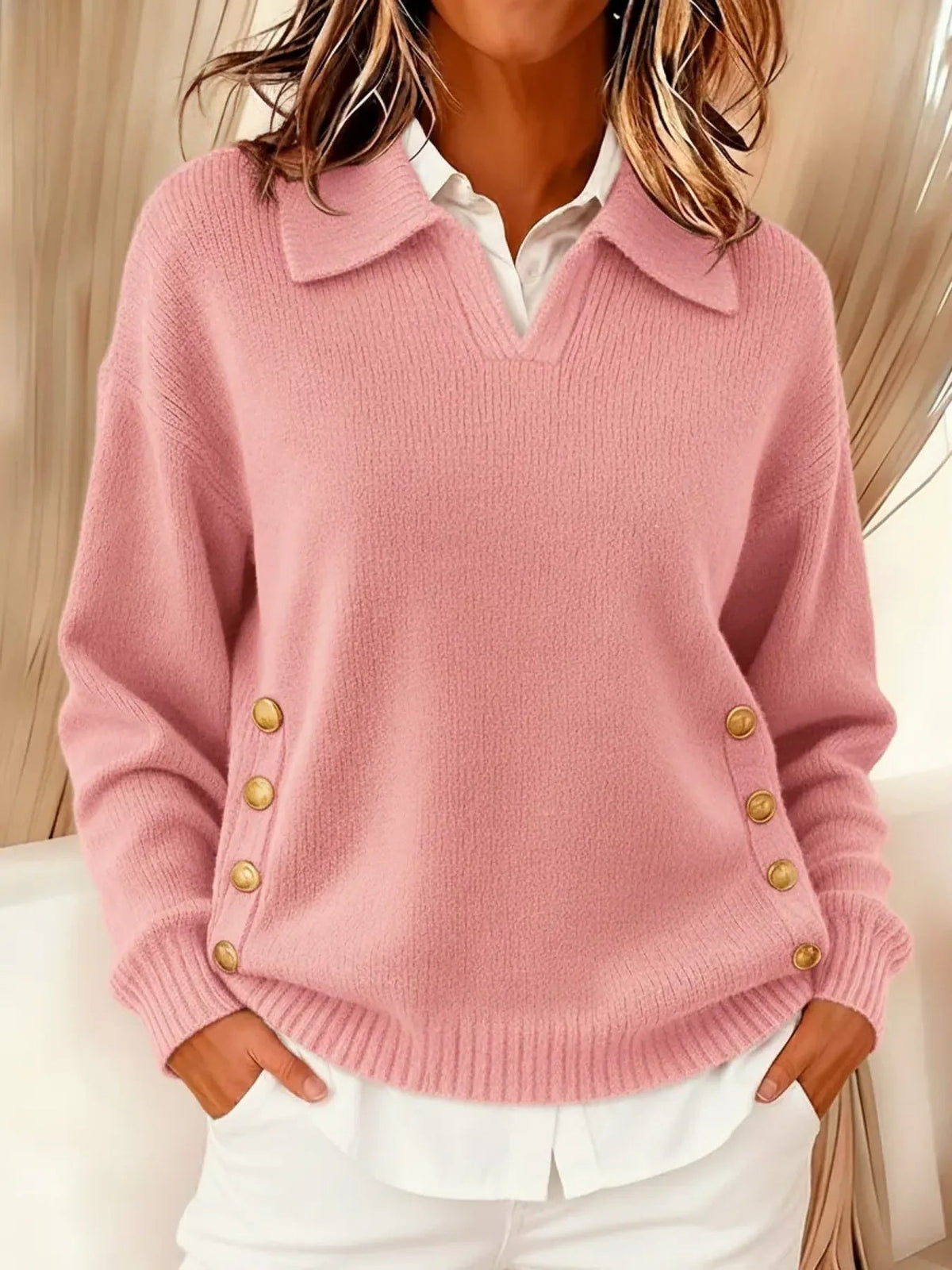 VIOLETTA™ | MAGLIONE CON SCOLLO A V E COLLETTO