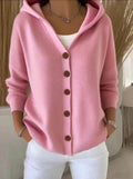 DARIA™ | CARDIGAN IN MAGLIA CON CAPPUCCIO E BOTTONI