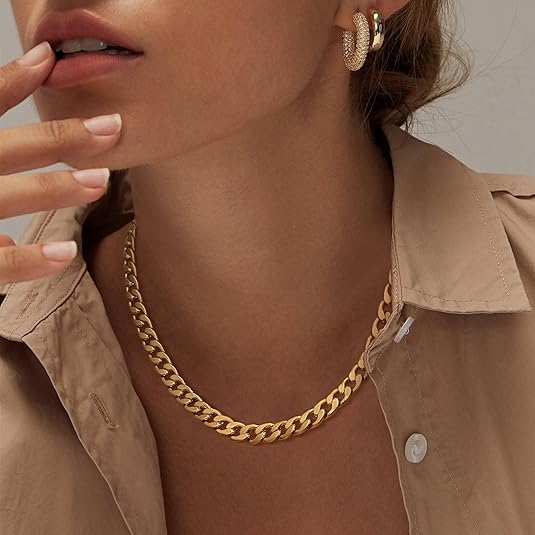 Eleonora – Collana a catena cubana con maglie grandi