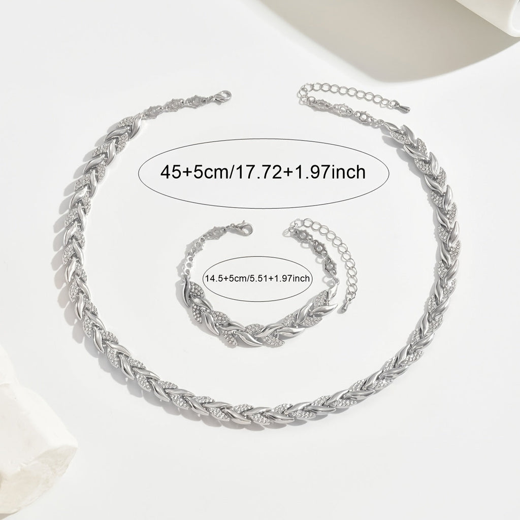 Berta – Set di gioielli a spiga con cristalli