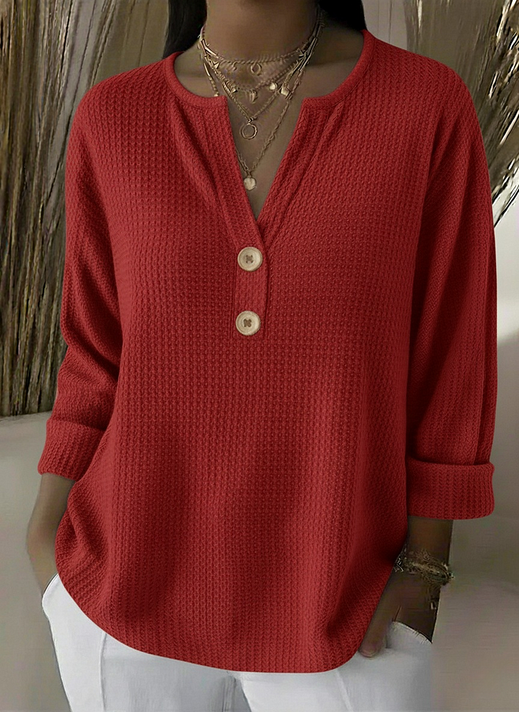 LUCINDA™ | MAGLIA HENLEY CON BOTTONI
