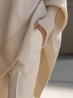 Jennifer | Maglione oversize con drappeggio e scollo ampio